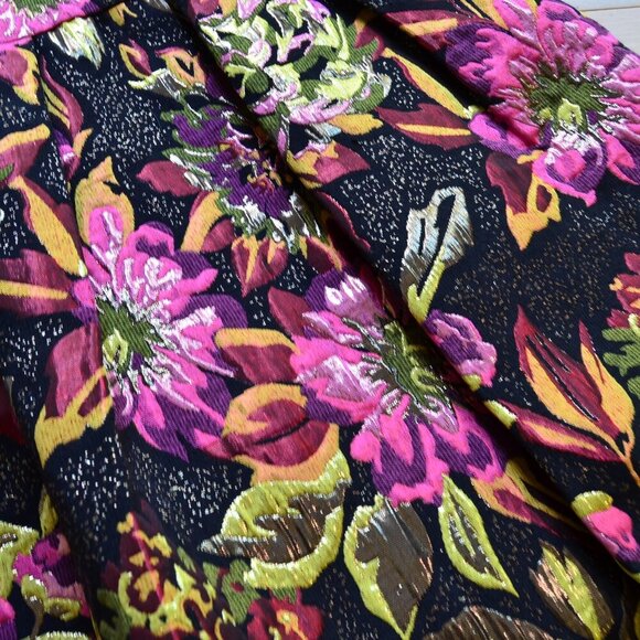 Gianni Bini Dress Womens Small Black Pink Floral Jaquard Metallic Size L NWT - Picture 5 of 13
